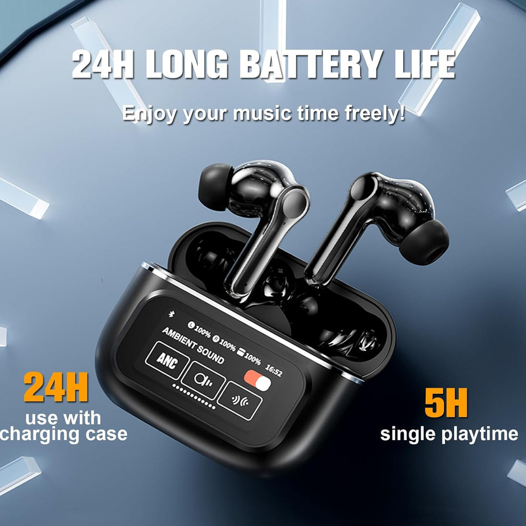 30PCS Bluetooth Earbuds with Touch Screen Case – ANC/ENC Wireless (15 White + 15 Black Mixed)