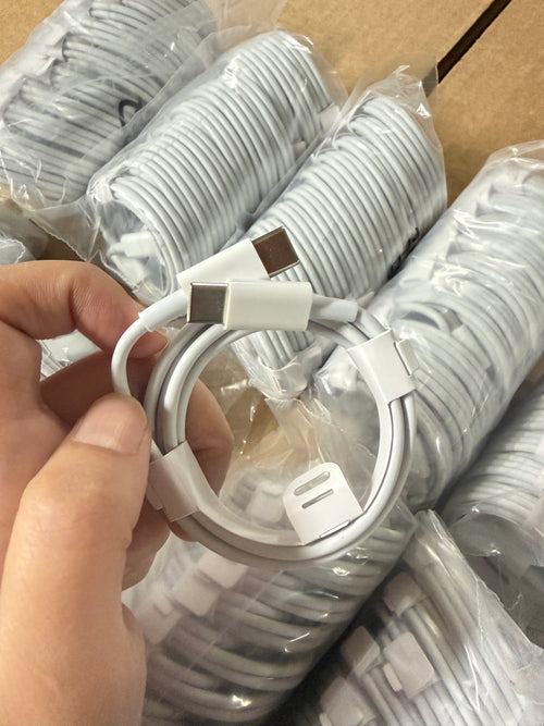 100PCS Mixed Charging Cables – 3.3FT (USB-C to USB-C / USB-A to USB-C / Lightning) Bulk Pack